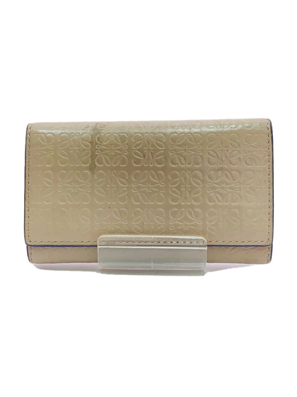 Loewe Key Case Wallet Leather Beige Cream